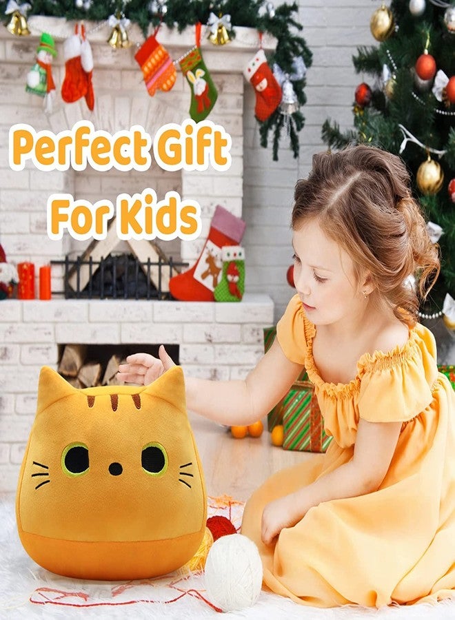 TechMax Solution لعبة قطة برتقالية محشوة من TechMax Solution، وسادة ثلاثية الأبعاد، دمية قطة سمينة محشوة، دمية لتزيين الأريكة بتصميم مميز - Image 4